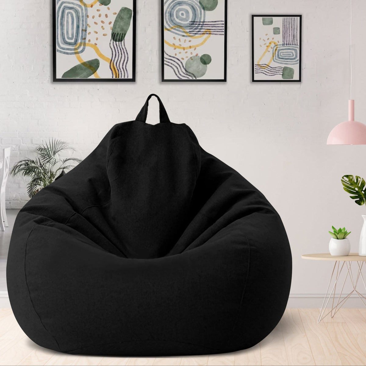 Funda de puf de lino de lujo – asiento ergonómico y elegante