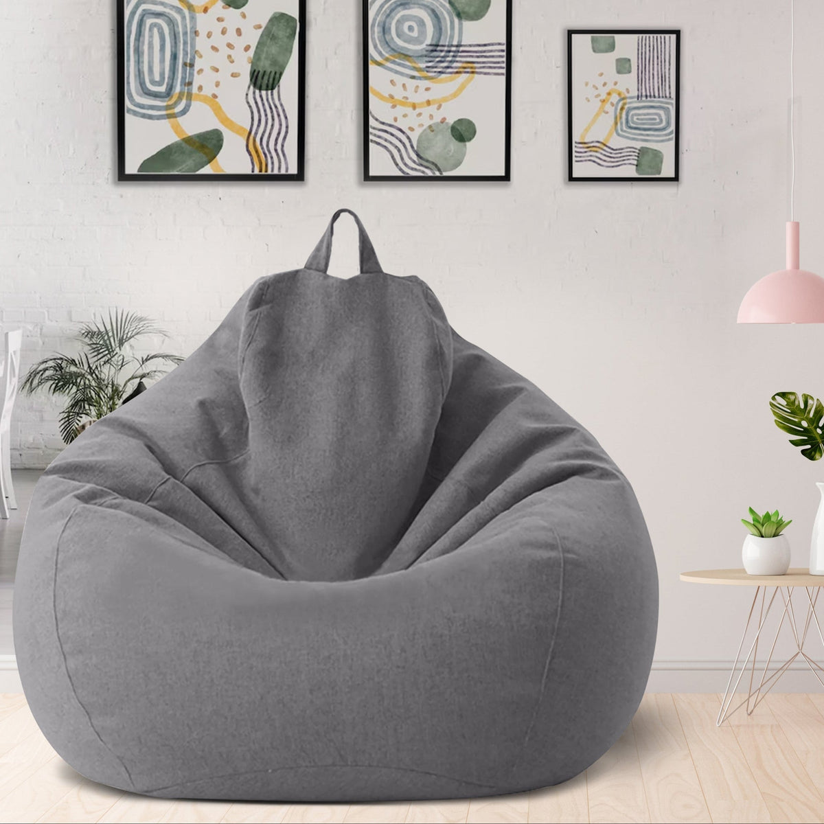 Funda de puf de lino de lujo – asiento ergonómico y elegante