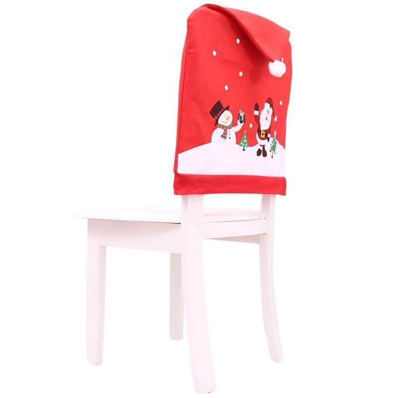 Funda de silla navideña con gorro de Papá Noel