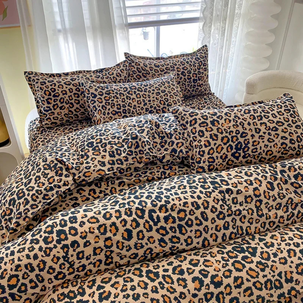 Funda nórdica de lujo con estampado de leopardo