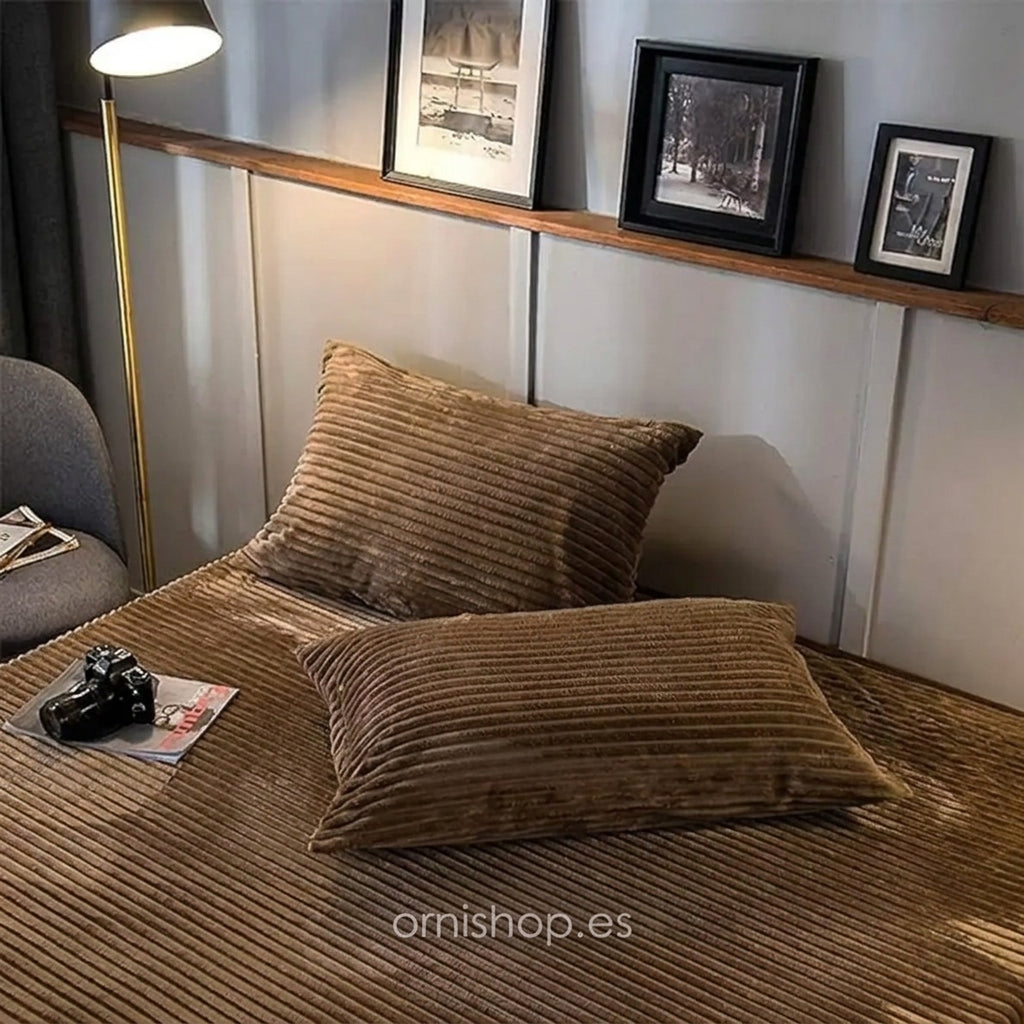 Funda nórdica de terciopelo y forro polar | Extra cálida para noches frías