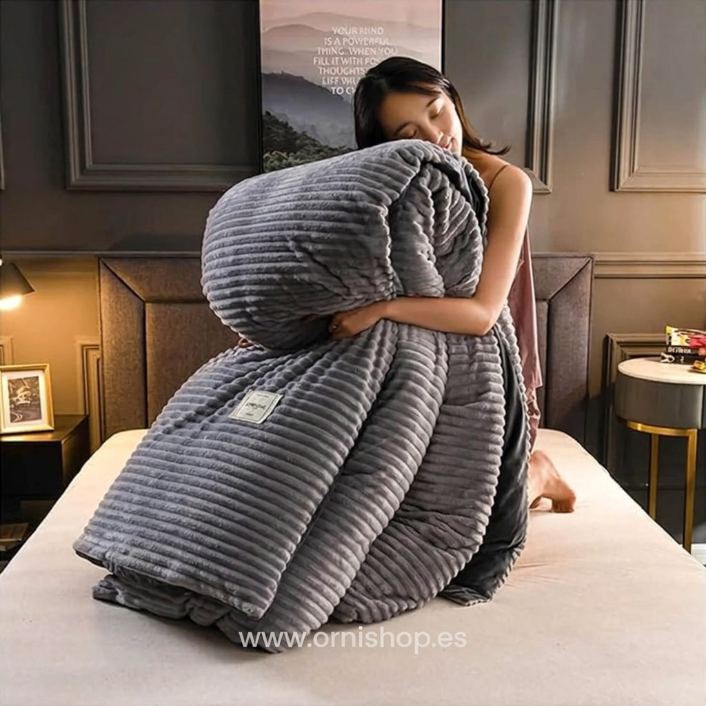 Funda nórdica de terciopelo y forro polar | Extra cálida para noches frías