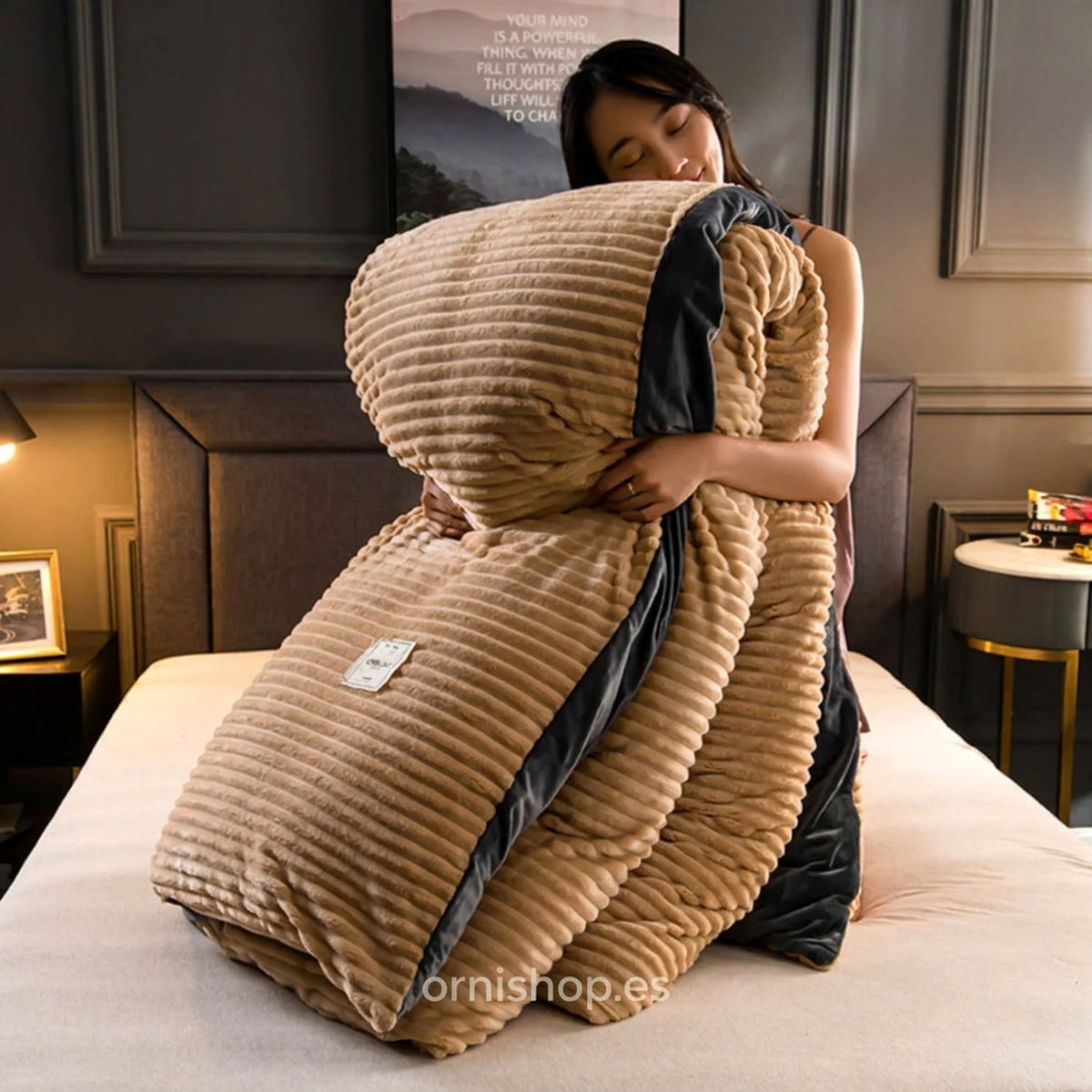 Funda nórdica de terciopelo y forro polar | Extra cálida para noches frías
