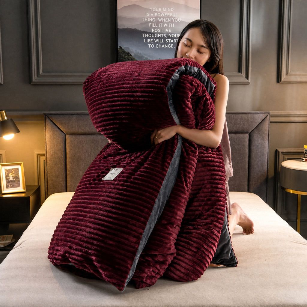 Funda nórdica de terciopelo y forro polar | Extra cálida para noches frías