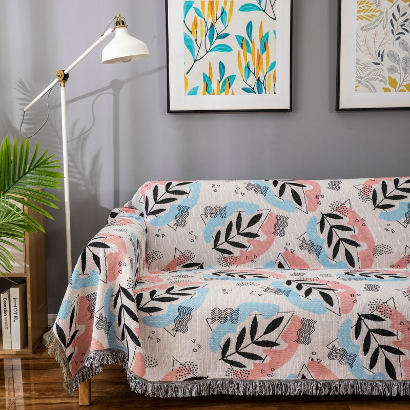 Funda protectora para sofá con estampado artístico de hojas