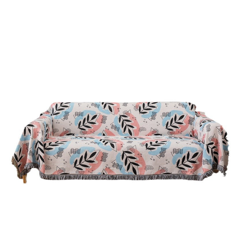 Funda protectora para sofá con estampado artístico de hojas