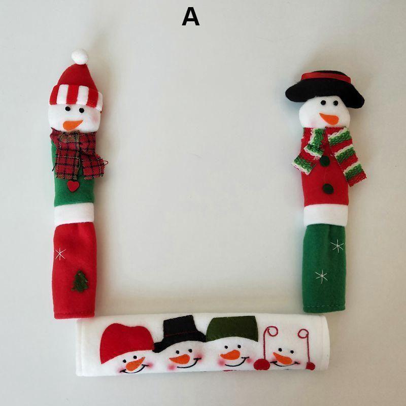 Fundas navideñas para tiradores de nevera con muñecos de nieve