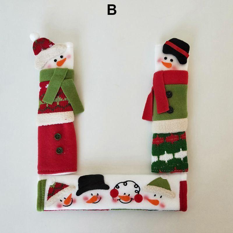 Fundas navideñas para tiradores de nevera con muñecos de nieve