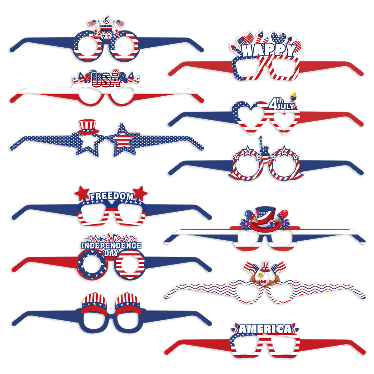 Gafas de fiesta temáticas para celebraciones patrióticas
