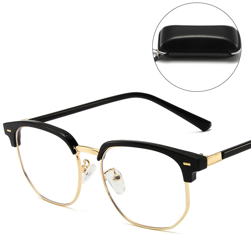 Gafas de media montura con bloqueo de luz azul