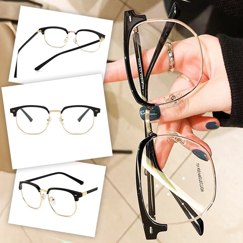 Gafas de media montura con bloqueo de luz azul