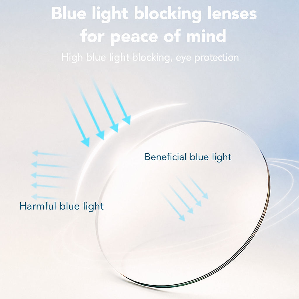 Gafas de media montura con bloqueo de luz azul