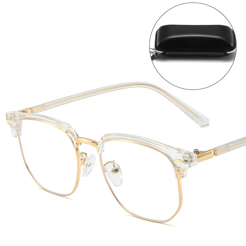 Gafas de media montura con bloqueo de luz azul