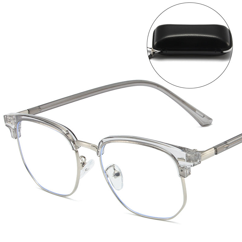 Gafas de media montura con bloqueo de luz azul