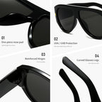 Gafas de sol aviador oversize UV400