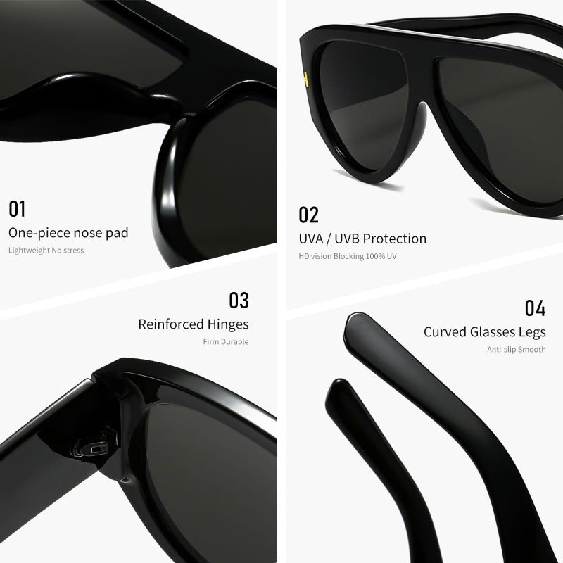 Gafas de sol aviador oversize UV400