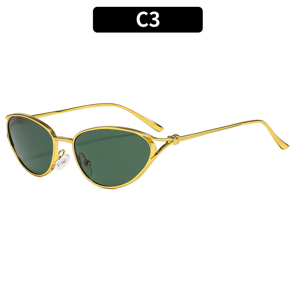 Gafas de sol cat-eye elegantes con detalles metálicos premium