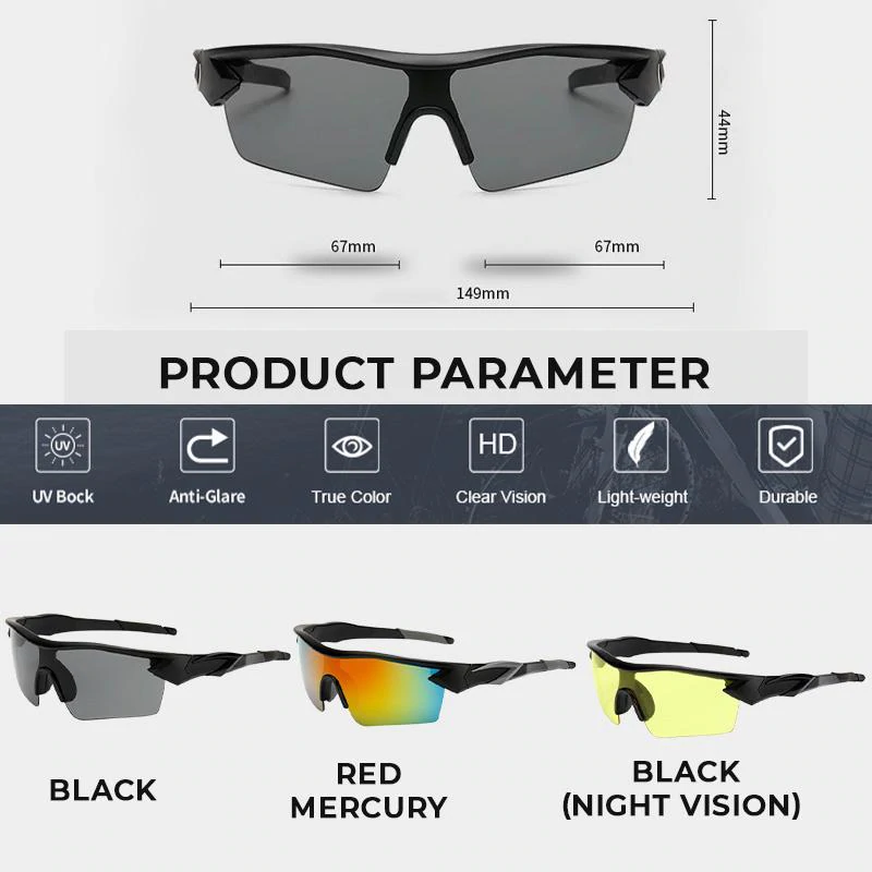 Gafas de sol con protección UV para ciclismo y deportes al aire libre
