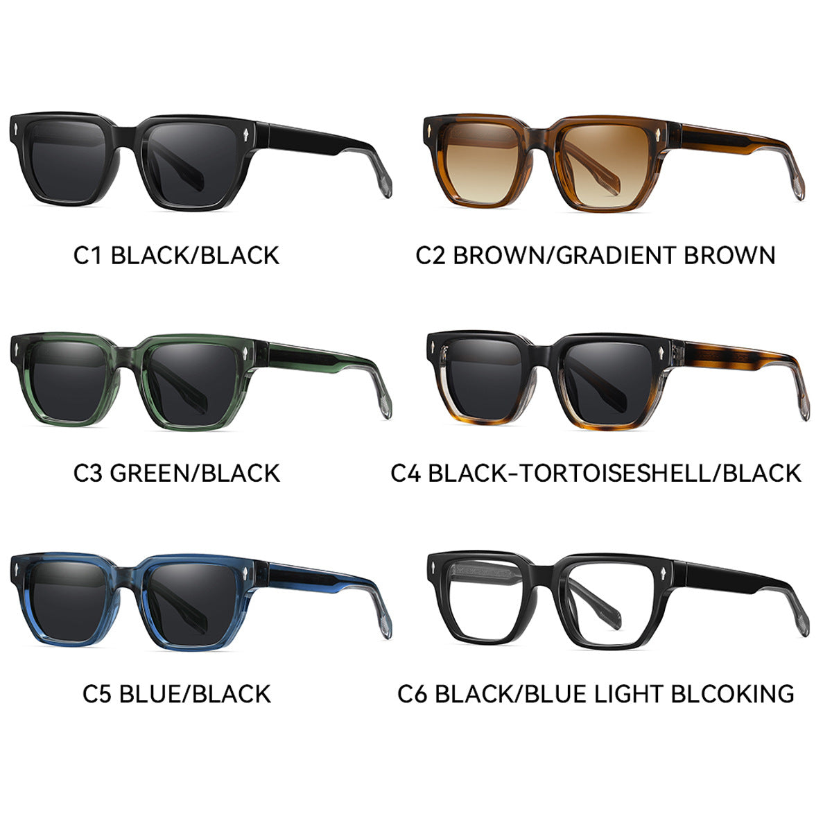 Gafas de sol cuadradas modernas y elegantes para mujer
