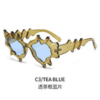 Gafas de sol de mujer con diseño de onda extravagante