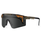 Gafas de sol deportivas polarizadas con lente única espejada UV400, montura de policarbonato, almohadillas nasales de si