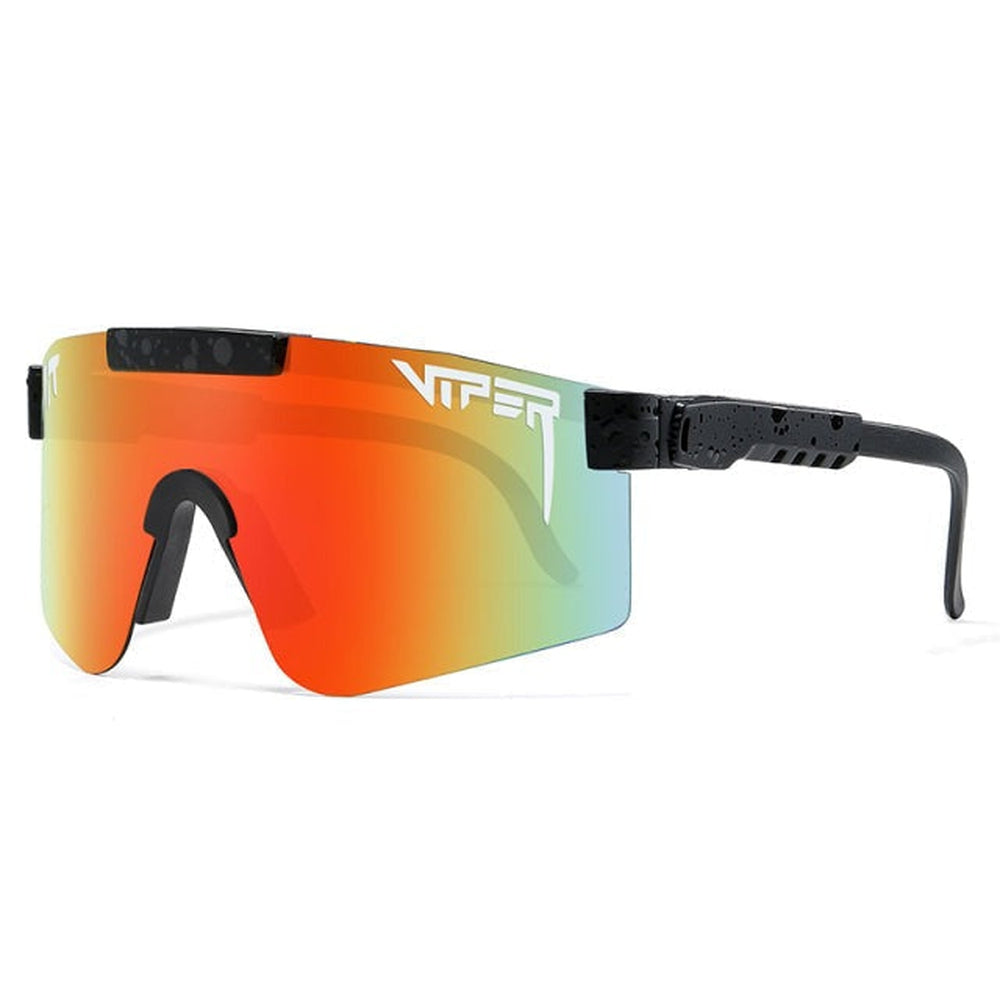 Gafas de sol deportivas polarizadas con lente única espejada UV400, montura de policarbonato, almohadillas nasales de si