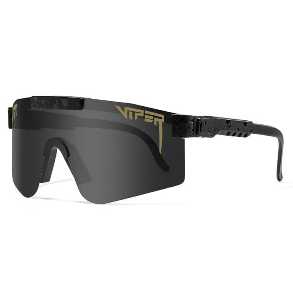 Gafas de sol deportivas polarizadas con lente única espejada UV400, montura de policarbonato, almohadillas nasales de si