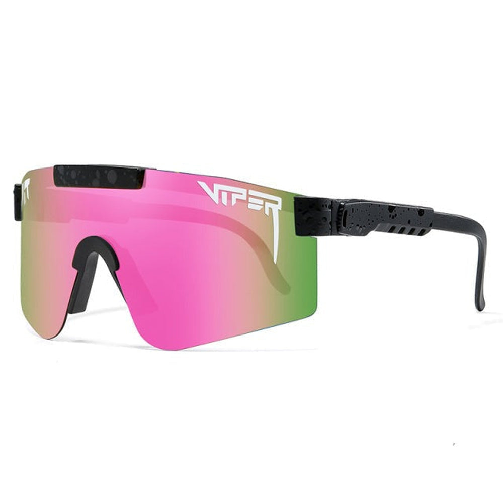 Gafas de sol deportivas polarizadas con lente única espejada UV400, montura de policarbonato, almohadillas nasales de si
