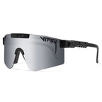 Gafas de sol deportivas polarizadas con lente única espejada UV400, montura de policarbonato, almohadillas nasales de si