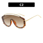 Gafas de sol estilo masculino con degradado de moda y detalles dorados