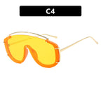 Gafas de sol estilo masculino con degradado de moda y detalles dorados