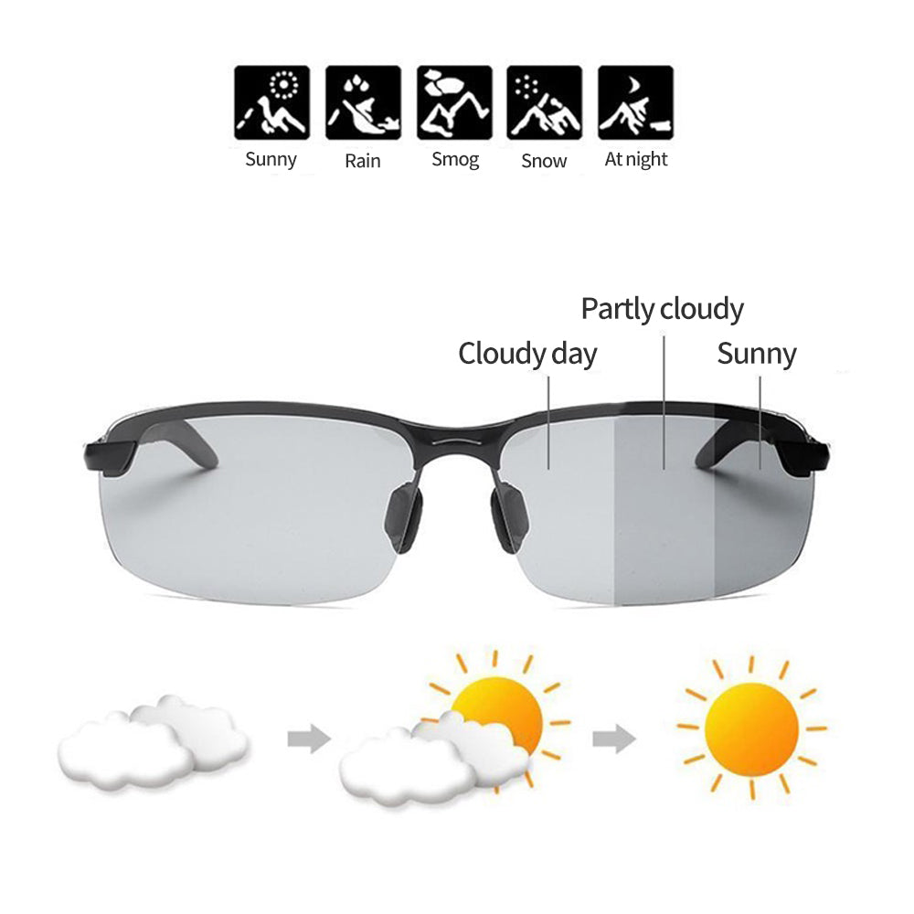 Gafas de sol fotocromáticas con lentes polarizadas antirreflejos