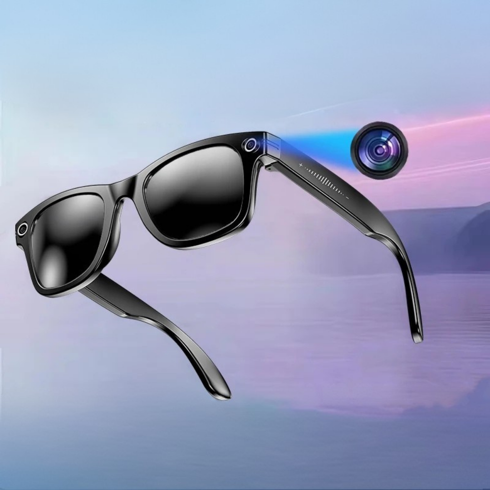 Gafas de sol inteligentes para hombre con cámara y traducción instantánea