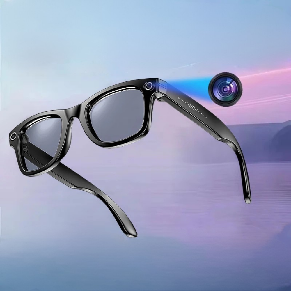 Gafas de sol inteligentes para hombre con cámara y traducción instantánea