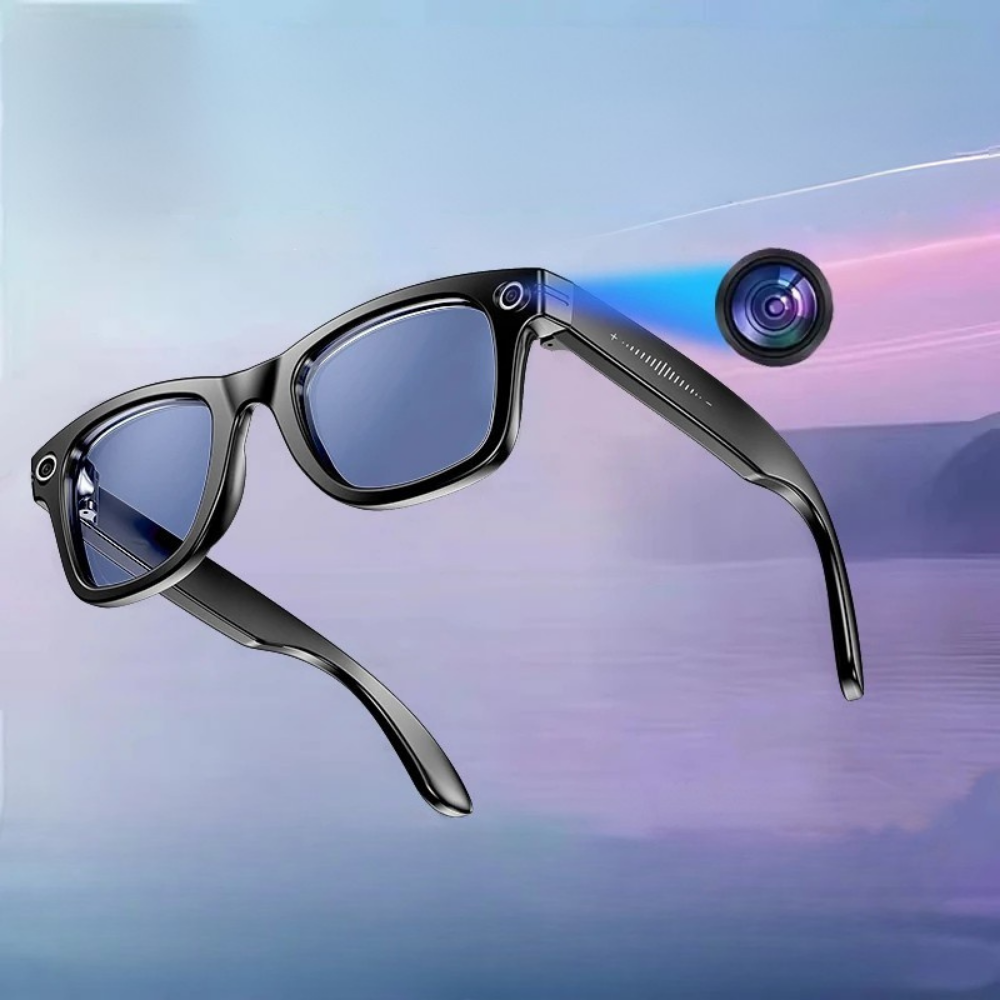 Gafas de sol inteligentes para hombre con cámara y traducción instantánea