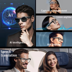 Gafas inteligentes con cámara, traducción, audio Bluetooth y grabación de vídeo