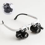 Gafas lupa con luz LED | Aumentos de 8x, 15x y 23x, lentes intercambiables | Visión precisa para trabajos de detalle