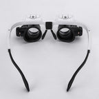 Gafas lupa con luz LED | Aumentos de 8x, 15x y 23x, lentes intercambiables | Visión precisa para trabajos de detalle