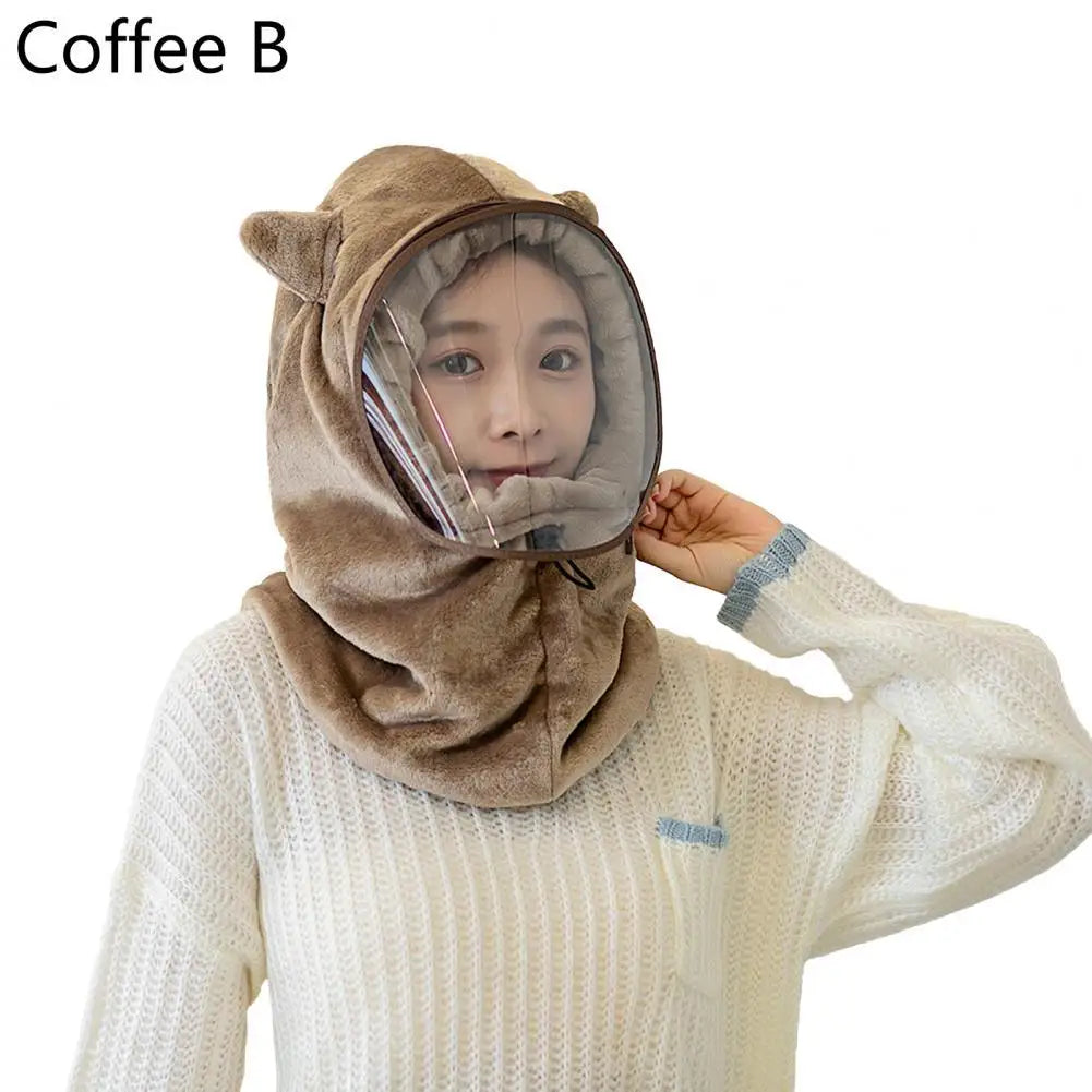 Gorro de invierno de felpa con cobertura facial completa