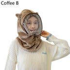 Gorro de invierno de felpa con cobertura facial completa