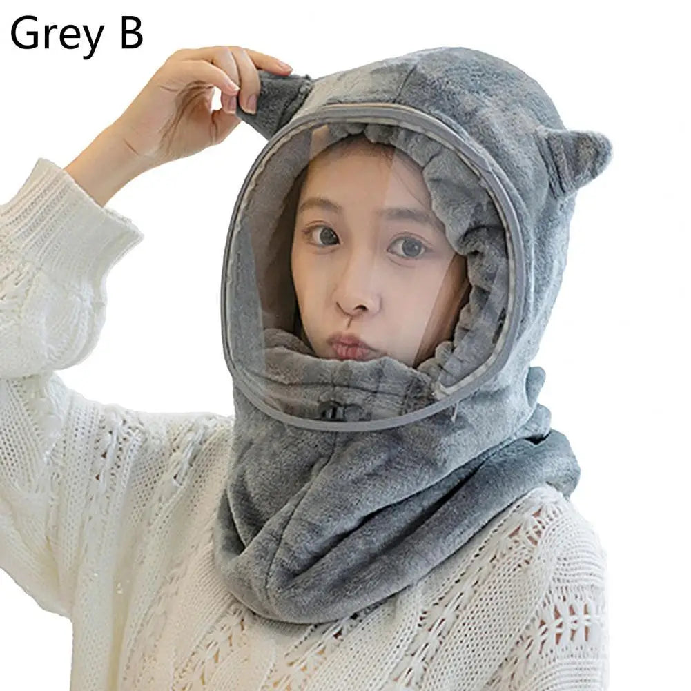 Gorro de invierno de felpa con cobertura facial completa
