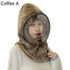 Gorro de invierno de felpa con cobertura facial completa