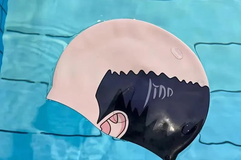Gorro de natación divertido con diseño de cabeza calva