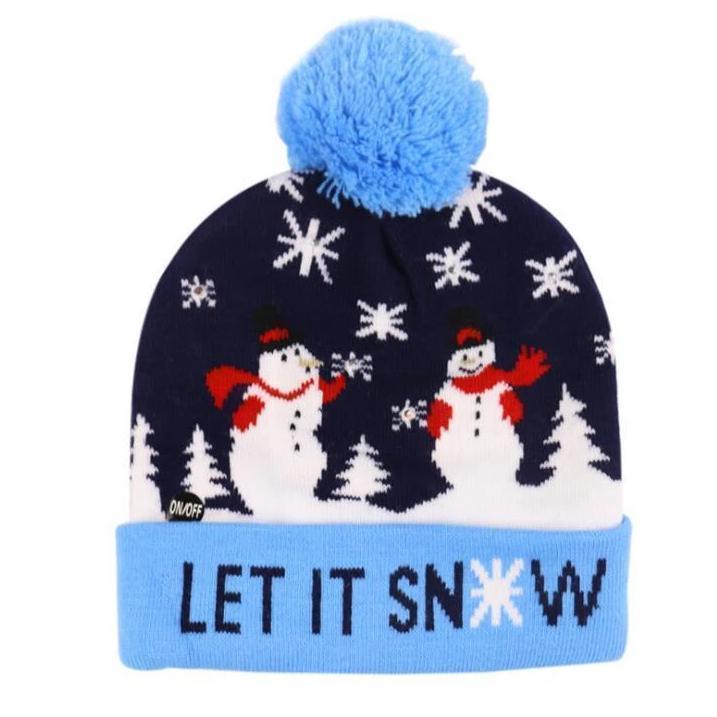 Gorro navideño de punto con luces LED