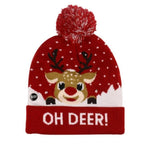 Gorro navideño de punto con luces LED