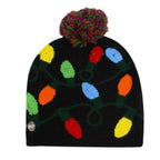 Gorro navideño de punto con luces LED