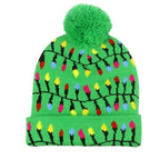 Gorro navideño de punto con luces LED
