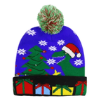 Gorro navideño de punto con luces LED