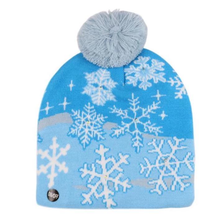 Gorro navideño de punto con luces LED