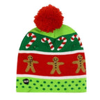 Gorro navideño de punto con luces LED